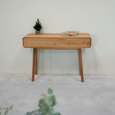 NordicStory Konsolenkommode aus massiver Eiche Genf, 110 x 35 x 80 cm.