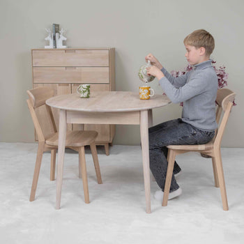NordicStory Runder ausziehbarer Esstisch aus massiver Eiche Escandi 3 Roble.Store