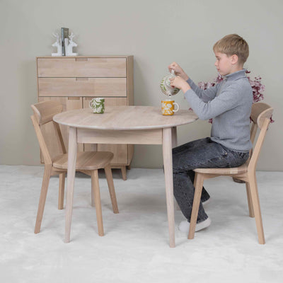 NordicStory Runder ausziehbarer Esstisch aus massiver Eiche Escandi 3 Roble.Store