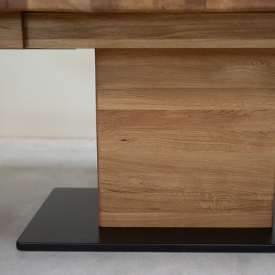 NordicStory Ausziehbarer Esstisch aus massiver Eiche Bremen, 160-250 x 90 x 75 cm.
