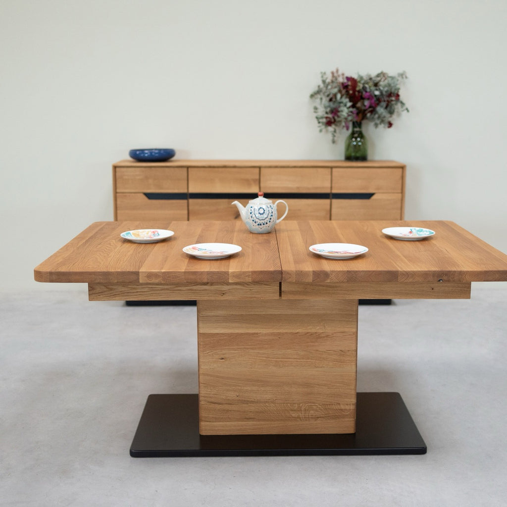 NordicStory Ausziehbarer Esstisch aus massiver Eiche Bremen, 160-250 x 90 x 75 cm.