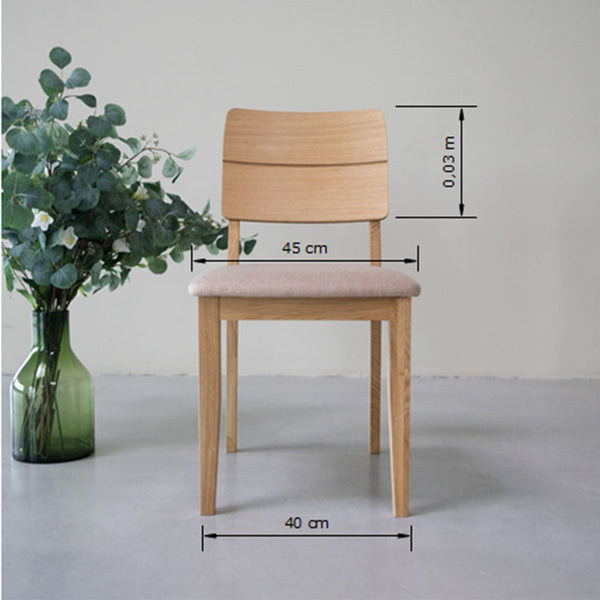 NordicStory Packung mit gepolsterten Esszimmerstühlen aus massiver Eiche aus der Mauritz-Kollektion Möbel in nordischer grauer Farbe mit modernem Design Eiche.