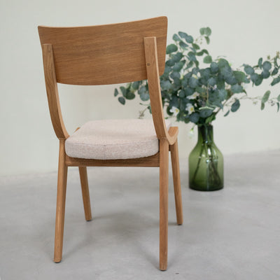 VESKOR 2er- oder 4er-Pack Lucas-Esszimmerstühle aus massiver Eiche, grau oder beige gepolstert