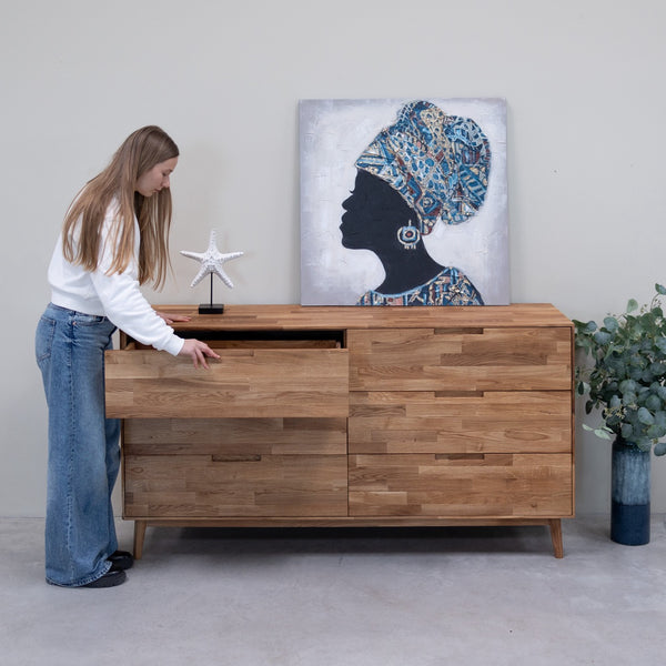 Sideboard Kommode aus massiver Eiche Escandi 4 