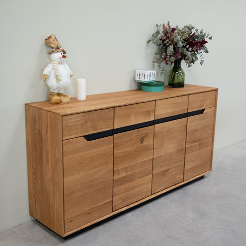 NordicStory Bremen Eiche Massivholz Anrichte, 180 x 42 x 90 cm.