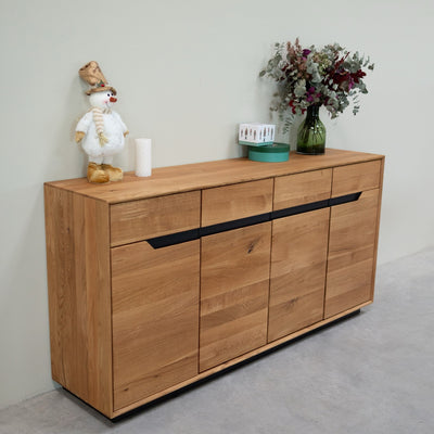 NordicStory Bremen Eiche Massivholz Anrichte, 180 x 42 x 90 cm.