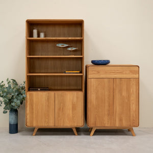 Eiche Massivholz Vitrine Genf 2 RobleStore NordicStory