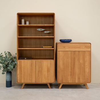 Eiche Massivholz Vitrine Genf 2 RobleStore NordicStory