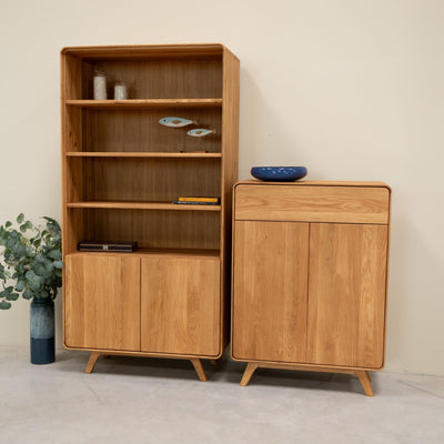 Eiche Massivholz Vitrine Genf 2 RobleStore NordicStory