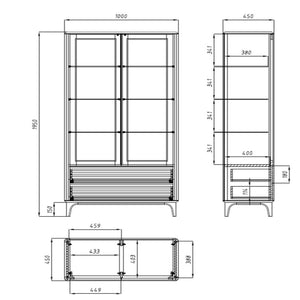 Vitrine aus nachhaltigem Eichenmassivholz Oxford 2 