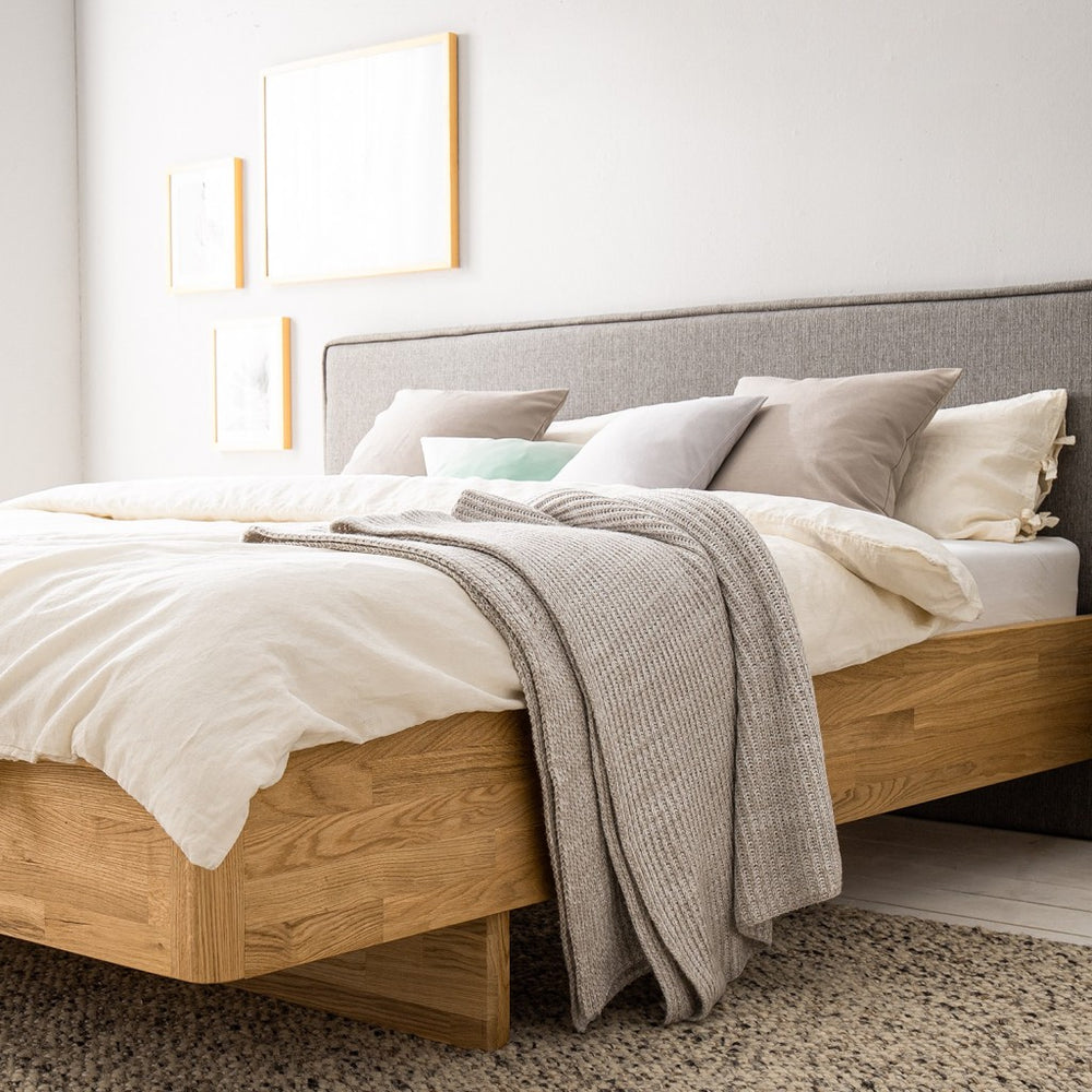 Eiche Massivholz Doppelbett Pola