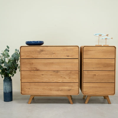 Kommode aus massiver Eiche Genf Kommode mit 4 Schubladen Roble.Store NordicStory