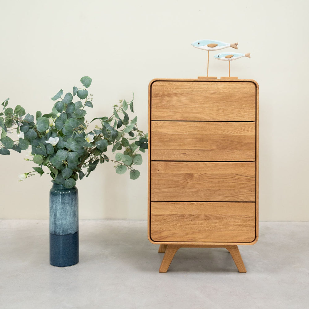 Kommode aus massiver Eiche Genf Kommode mit 4 Schubladen Roble.Store NordicStory