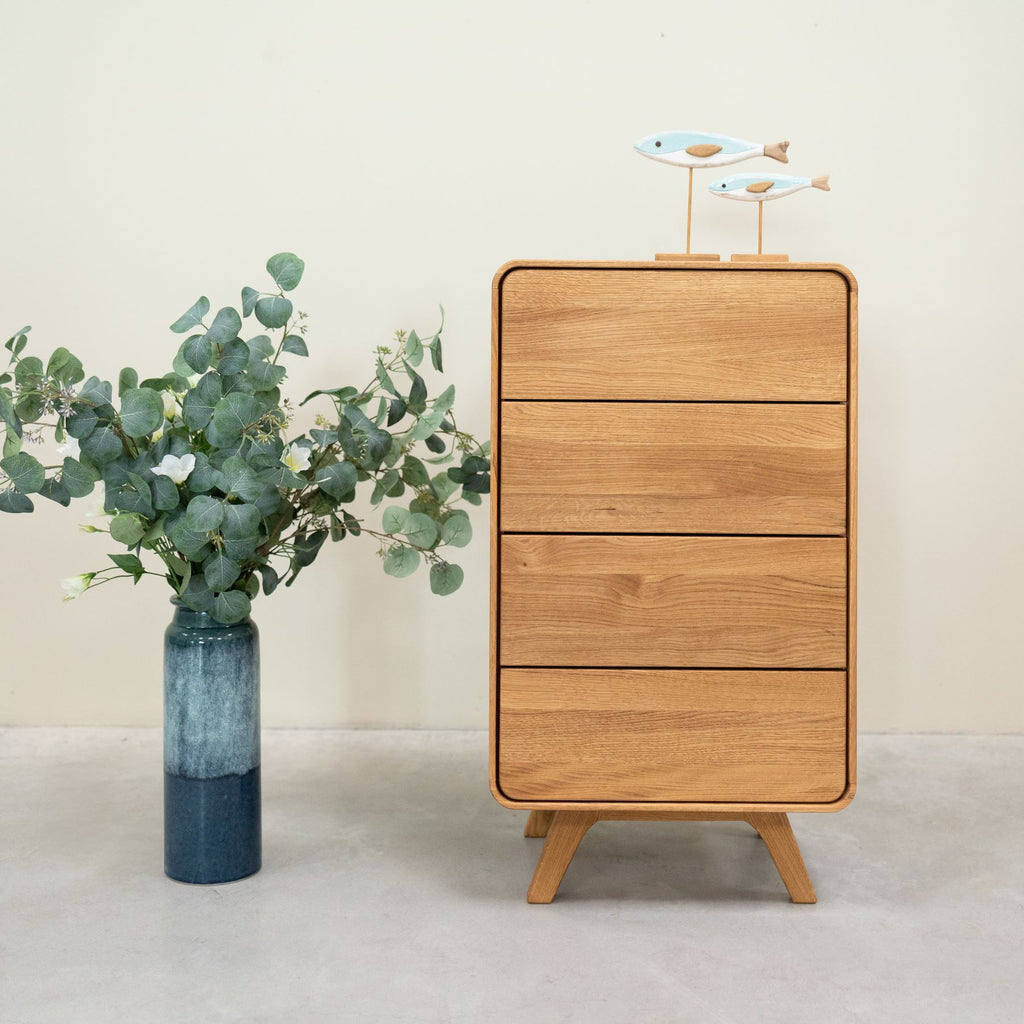 Kommode aus massiver Eiche Genf Kommode mit 4 Schubladen Roble.Store NordicStory