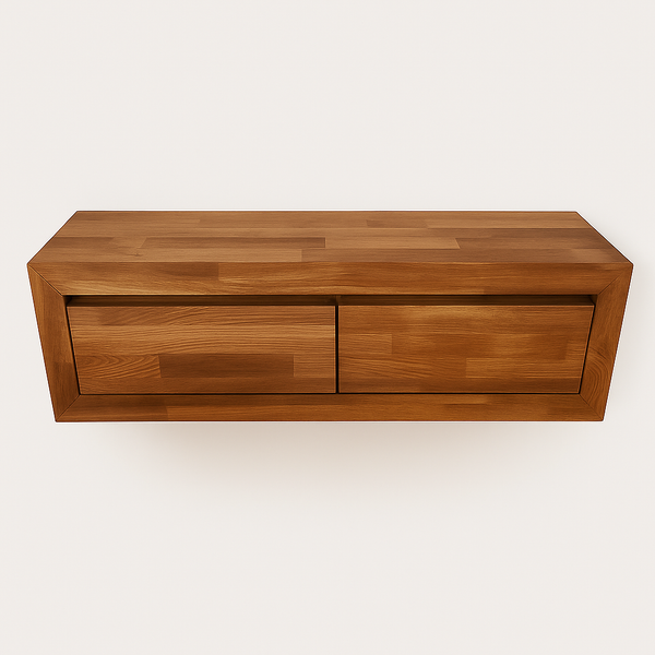 Massives Eichenholz Sideboard schwebend Konsolentisch Sven, 120 / 100 x 25 x 30 cm | NordicStory