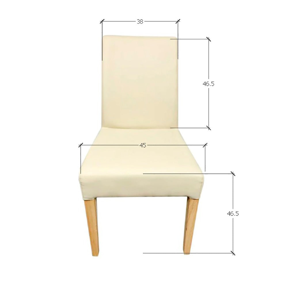 2er- oder 4er-Pack Malaga Esszimmerstühle, Gestell Eiche massiv, Polsterung Beige | NordicStory