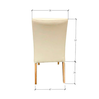 2er- oder 4er-Pack Malaga Esszimmerstühle, Gestell Eiche massiv, Polsterung Beige | NordicStory