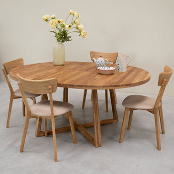 2er- oder 4er-Pack Eiche massiv Esszimmerstühle Diana Beige | NordicStory