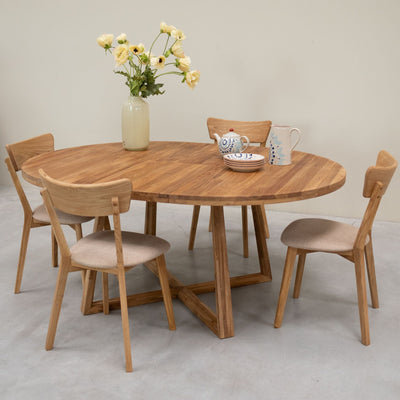 2er- oder 4er-Pack Eiche massiv Esszimmerstühle Diana Beige | NordicStory