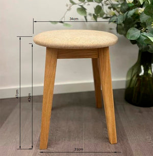 2er oder 4er Pack Massivholz-Esszimmerhocker Diana, gepolstert | NordicStory