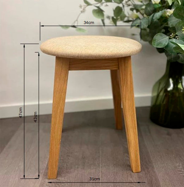 2er oder 4er Pack Massivholz-Esszimmerhocker Diana, gepolstert | NordicStory
