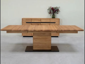 Ausziehbarer Esstisch aus massiver Eiche Bremen, 160-250 x 100 x 75 cm | NordicStory