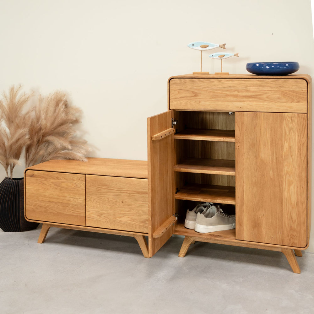Nachhaltiges Eichenmassivholz-Schuhregal Genf RobleStore NordicStory
