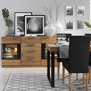 LoftStory Ausziehbarer Esstisch mit Metallbeinen Nordisches Industriedesign