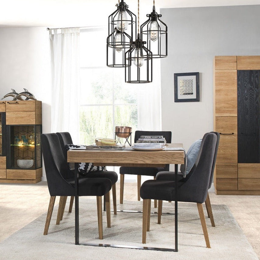LoftStory Ausziehbarer Esstisch mit Metallbeinen Nordisches Industriedesign