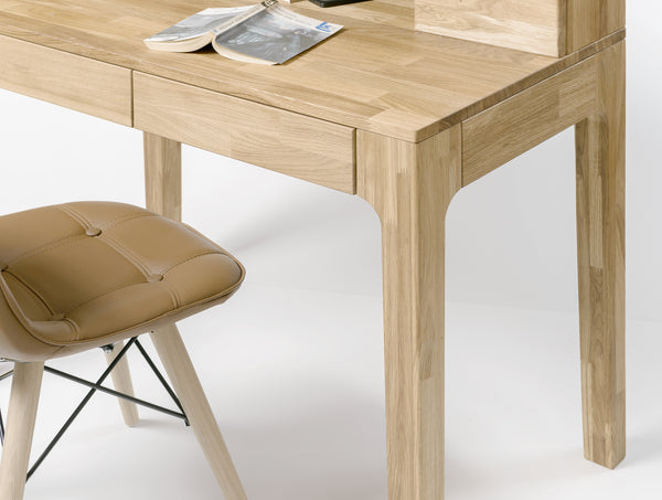 NordicStory Bürotisch Wohnzimmertisch Eiche Massivholz 100 natur gebleicht