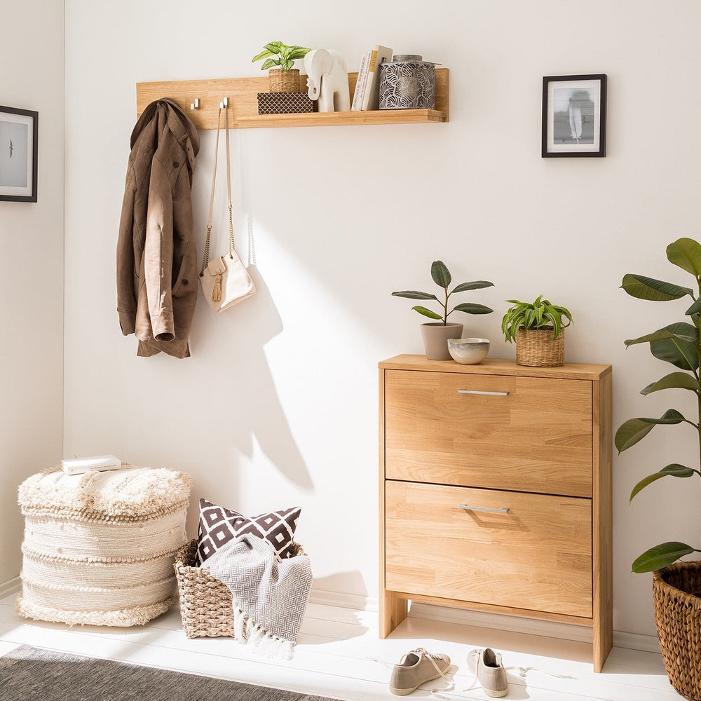 Wandgarderobe Arizona aus massiver Eiche, 120 x 21 x 18 cm | NordicStory