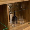 NordicStory Nordic Skandinavischer Garderobenschrank aus massivem Eichenholz mit Glas 