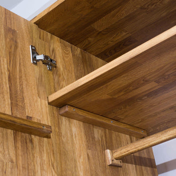 NordicStory Kleiderschrank aus massiver Eiche Nordische Schlafzimmermöbel