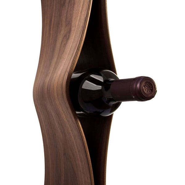 NordicStory Handgefertigtes Weinregal aus Eiche TWIST, Weinregal für 4 Flaschen