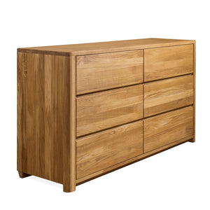 NordicStory Sideboard Elsa Kommode 6 Schubladen Massivholz Skandinavische Eiche 
