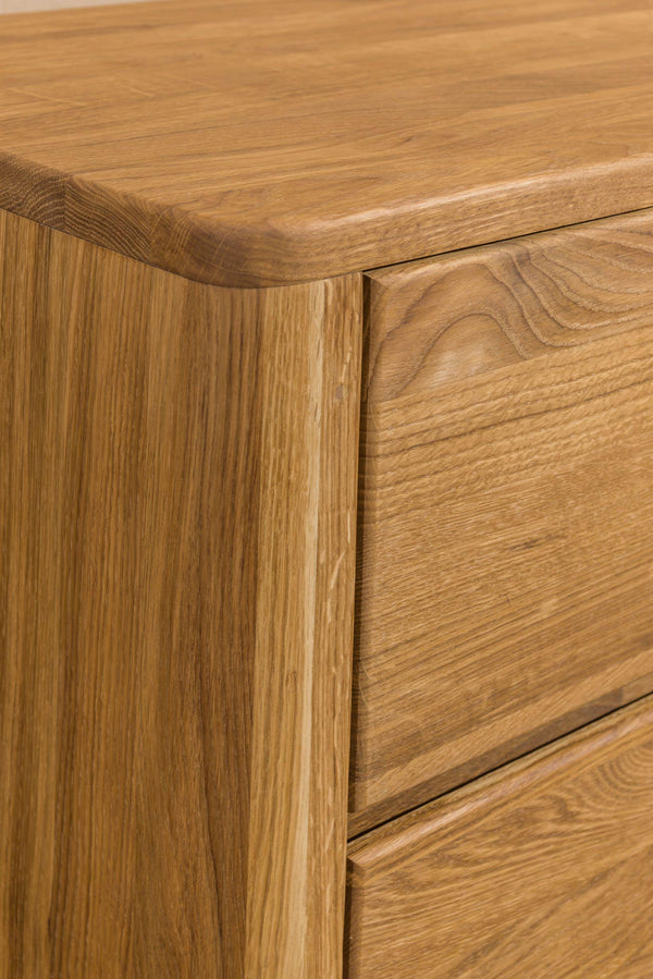 NordicStory Sideboard Elsa Kommode 6 Schubladen Massivholz Skandinavische Eiche 