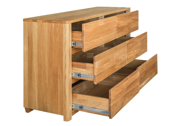 NordicStory Sideboard Elsa Kommode 6 Schubladen Massivholz Skandinavische Eiche 