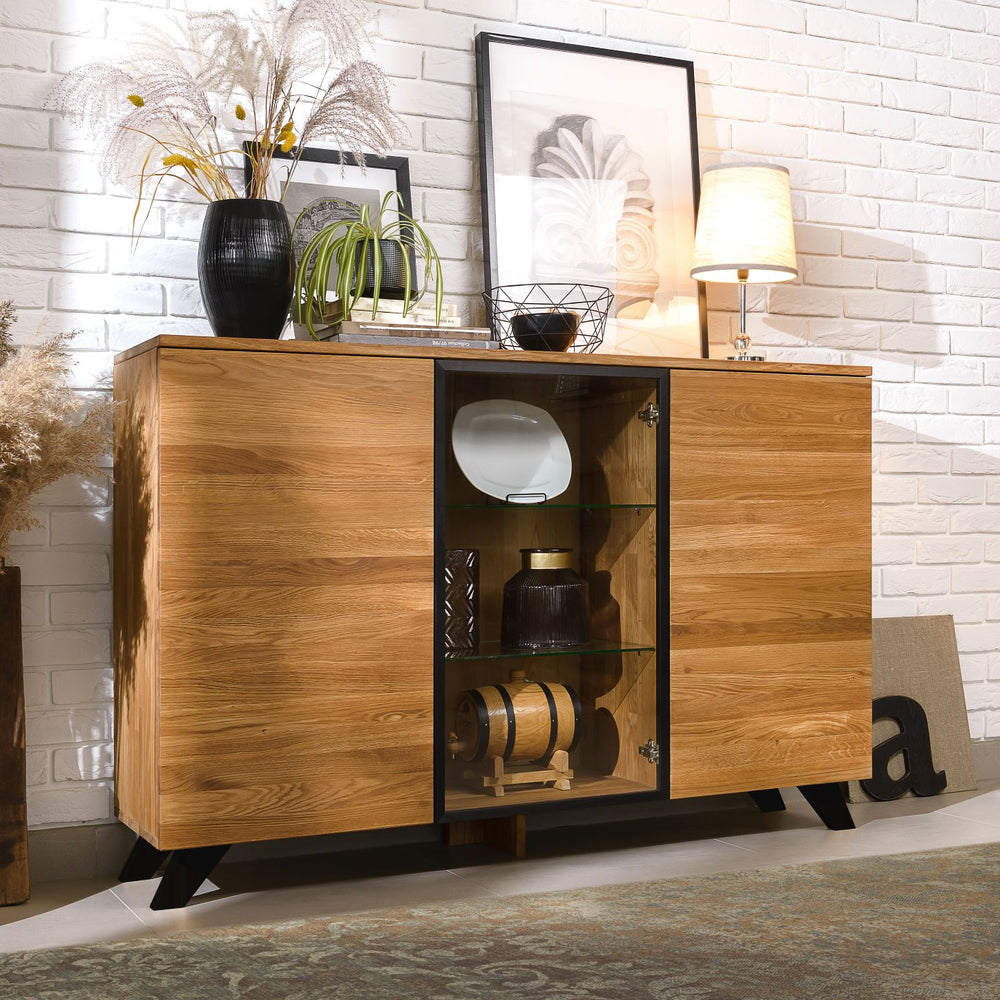 NordicStory Moritz 2 Kommode aus massiver Eiche, 150 x 40 x 101,9 cm.