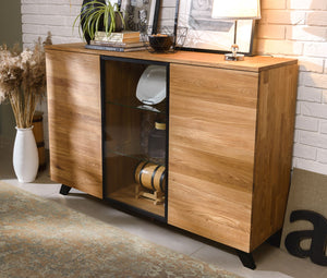 NordicStory Moritz 2 Kommode aus massiver Eiche, 150 x 40 x 101,9 cm.