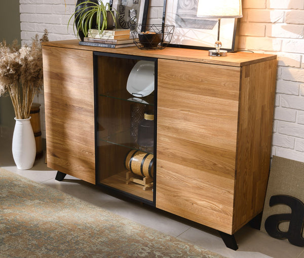 NordicStory Moritz 2 Kommode aus massiver Eiche, 150 x 40 x 101,9 cm.