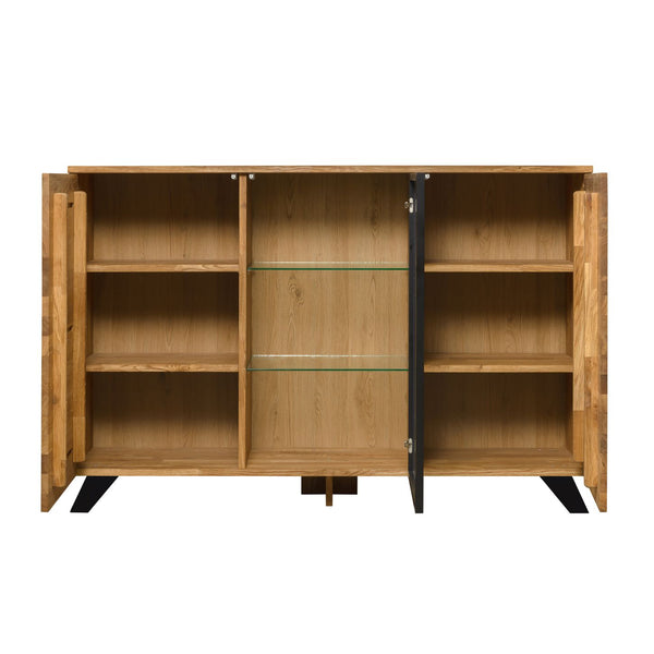 NordicStory Moritz 2 Kommode aus massiver Eiche, 150 x 40 x 101,9 cm.