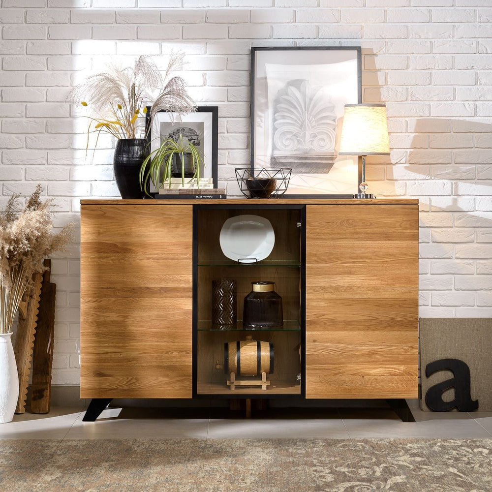 NordicStory Moritz 2 Kommode aus massiver Eiche, 150 x 40 x 101,9 cm.