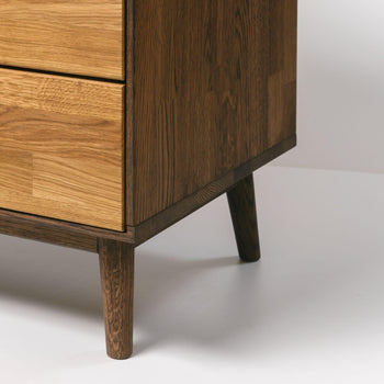 NordicStory 4 Schubladen Kommode aus massivem Eichenholz für Schlafzimmer nordic retro skandinavisch nordic retro 