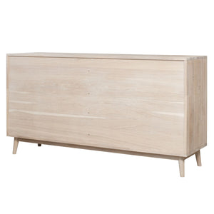 NordicStory Sideboard Kommode aus massiver Eiche Escandi 4 160 x 45 x 84,5 cm.