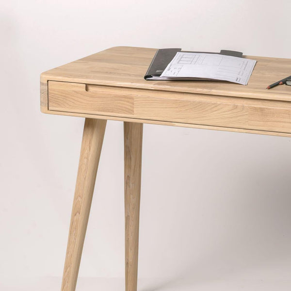 NordicStory Schreibtisch Escandi 110 x 43 x 75 cm. Eiche massiv Skandinavisches Holz 