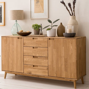 NordicStory Sideboard Kommode in Eiche Massivholz