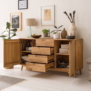 NordicStory Sideboard Kommode in Eiche Massivholz