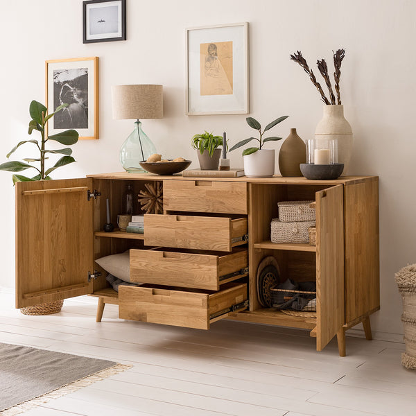 NordicStory Sideboard Kommode in Eiche Massivholz