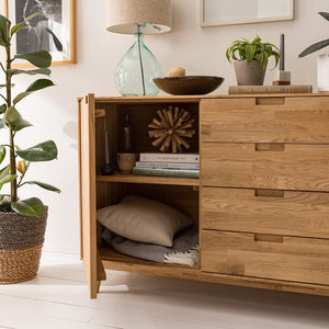 NordicStory Sideboard Kommode in Eiche Massivholz