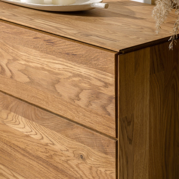 NordicStory Massiver Eichen-TV-Ständer Nordisches Wohnzimmer-Sideboard